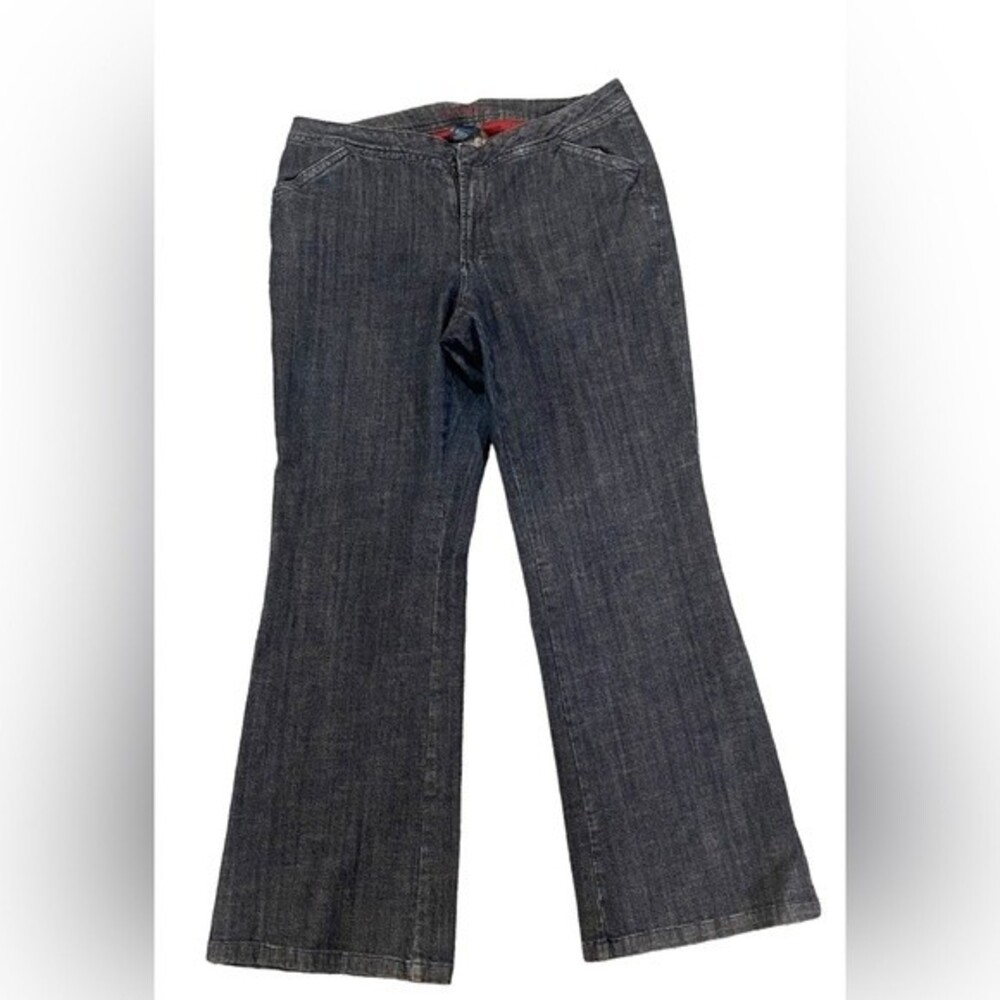 Women's Blue Denim Flare Leg Jeans by Avenue -size 14